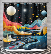 Majestic Misty Meadows Field Shower Curtain