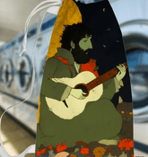 SurArt 73 Laundry Bag open and standing in a bright room, showcasing its spacious interior.