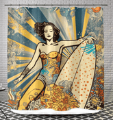 Surfing Harmony Shower Curtain Find Your Peace By The Waves - Beyond T-shirts