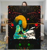 Blossom Retreat Sherpa Blanket with vibrant floral pattern.