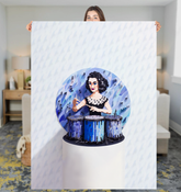 Close-up of the Floating Petals Sherpa Blanket showcasing its plush texture.