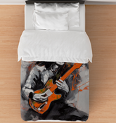 Subtle Horizon Comforter on Bed.