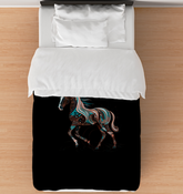 Wild Stallion Sunset Duvet Cover