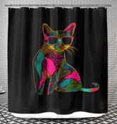 Serene Feline Elegance Shower Curtain - Beyond T-shirts