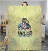 Dapper Crocodile Sherpa Blanket in a Room Setting.