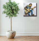 Tropical Paradise Paper Art on Canvas showcasing vibrant flora and fauna.