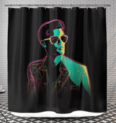 Elegance in Monochrome Shower Curtain - Beyond T-shirts