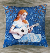 Vibrant Golden Sunset Design on Outdoor Pillow