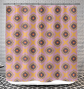 Floral patterned shower curtain enhancing bathroom decor