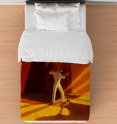 SurArt 96 Duvet Cover showcased on a bed, highlighting its unique and chic design.