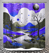 Vibrant Volcanic Views Mountain Curtain