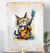 Harmonious Harpist's Heavenly Harmony Sherpa Blanket