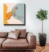 Guitar Line Art 3 Wrapped Canvas - Beyond T-shirts