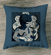 Rhythmic Waves Outdoor Pillow