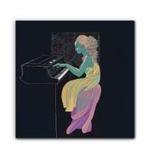 Close-up of Rose Garden Revelry Canvas showcasing vibrant floral details.