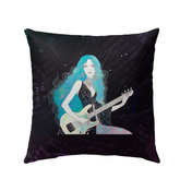 Garden Harmony Outdoor Pillow - Blue Floral Design