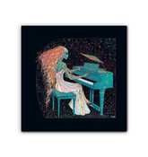 Close-up of Daisy Delight Wrapped Canvas showing vibrant daisy details.