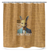 Beach Bunnies Shower Curtain - Bunny Pattern Bathroom Decor.