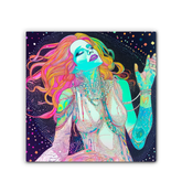 Close-up of Iris Impression Wall Art showing vibrant color details.