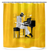 Glam Rock Revival Bathroom Curtain - Beyond T-shirts