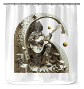 Rhythmic Rain Shower Curtain