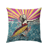 Surfing Sunset Outdoor Pillow - Beyond T-shirts
