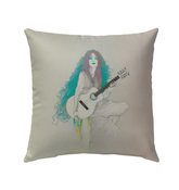 Tranquil Tulips Pillow showcasing vibrant floral design for outdoor decor.