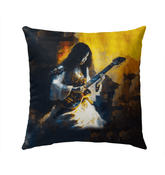 NS-803 outdoor pillow on a garden bench, showcasing its design and weather-resistance.