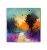 Moonlit Forest Path Wrapped Canvas