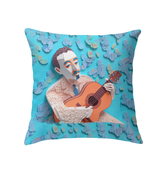 Enchanting Whimsical Wonderland pillow on a cozy living room sofa.