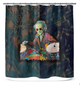 Floral Harmony Shower Curtain in a serene bathroom setting.