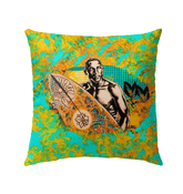 Surfing Solitude Outdoor Pillow Find Your Peace by The Sea - Beyond T-shirts