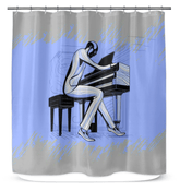 Elegant Rhythms Bathroom Curtain - Beyond T-shirts