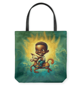 Close-up of the CB6-03 basketweave pattern on tote bag.