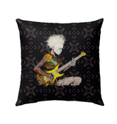 Blossom Breeze pillow on garden bench, showcasing elegant design and durability.