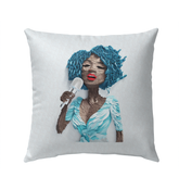 Starry night sky design on outdoor pillow for patio decor.