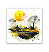 Serene Sunset Landscape Illustrated Canvas