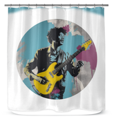 Whispering Shadows minimalist abstract shower curtain featuring sleek modern design.