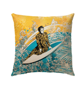 Surfing Sun Outdoor Pillow Radiate Coastal Vibes - Beyond T-shirts