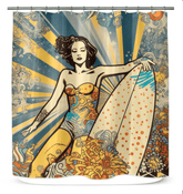 Surfing Harmony Shower Curtain Find Your Peace By The Waves - Beyond T-shirts