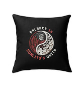 Ying Yang indoor pillow with oceanic calm design.