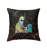 Elegant Rose Petal Retreat Indoor Pillow on a cozy sofa.