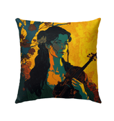 SurArt 78 Outdoor Pillow on garden furniture, showcasing its unique design and weather-resistant qualities.