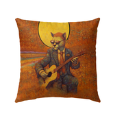 Purrfectly Cozy Cat Outdoor Pillow