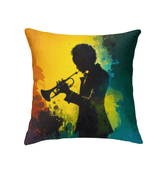 SurArt 122 Indoor Pillow placed on a cozy chair, enhancing the room with its unique artistic design and inviting comfort.