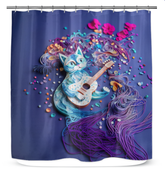 Playful Kitten Antics Shower Curtain with cute kitten designs.