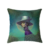 Luxe Velvet Elegance Indoor Pillow on a modern sofa