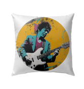 Modern Urban Grid pattern on outdoor pillow.