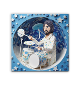 Origami Oasis wrapped canvas artwork close-up.