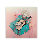 Close-up of Blossom Haven Wrapped Canvas showing detailed floral art.